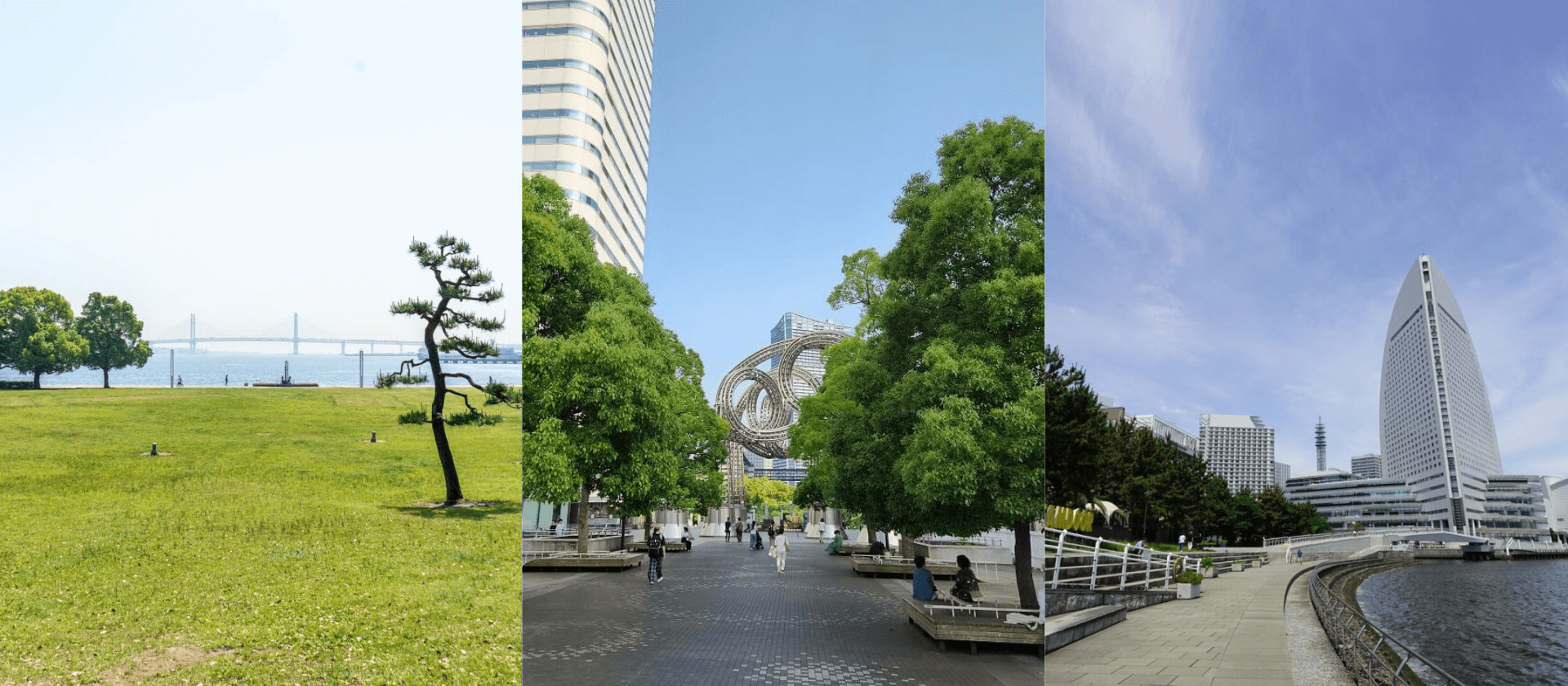 みなとみらいの公園 11選のスライド